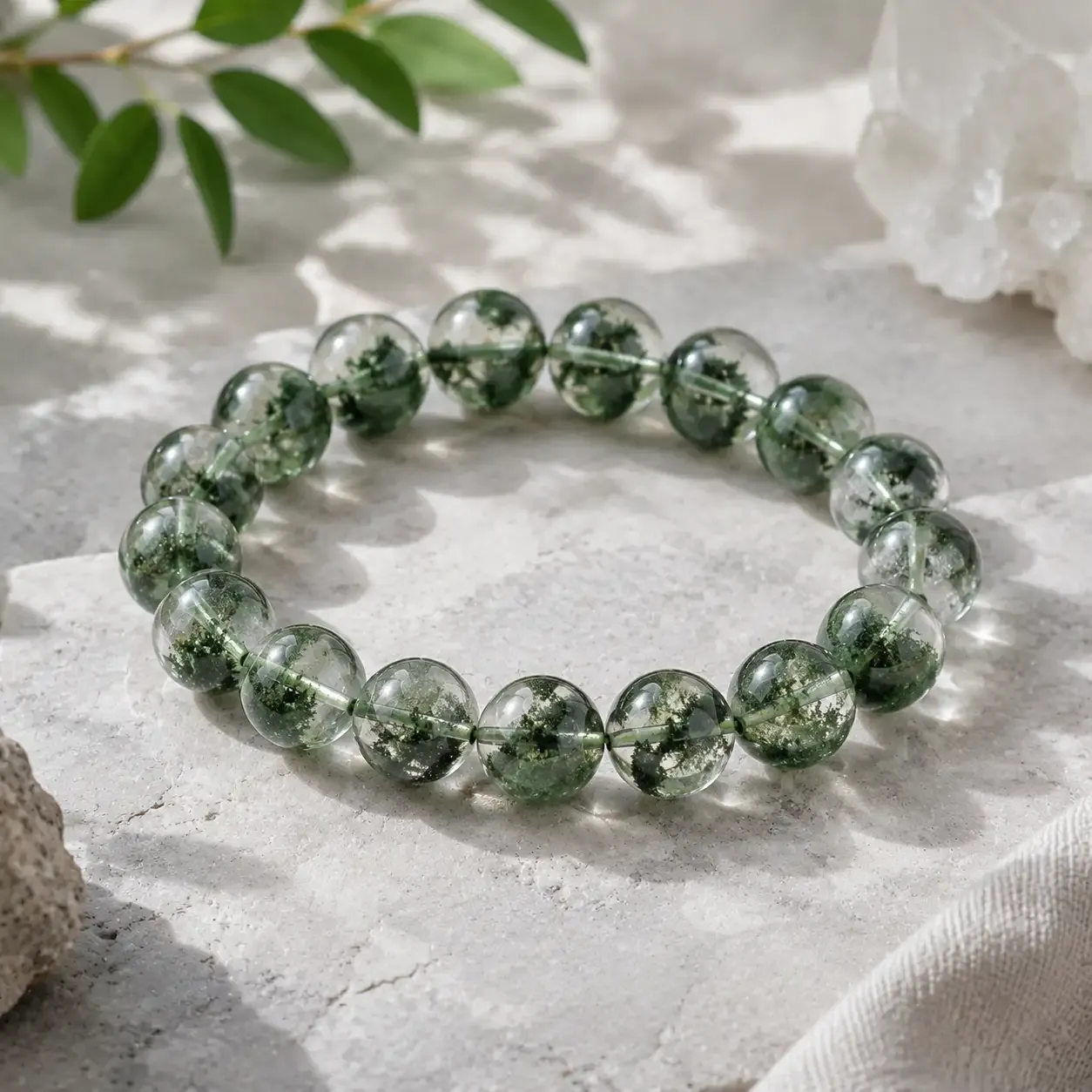 Realm of Growth · Green Phantom Quartz Energy Bracelet