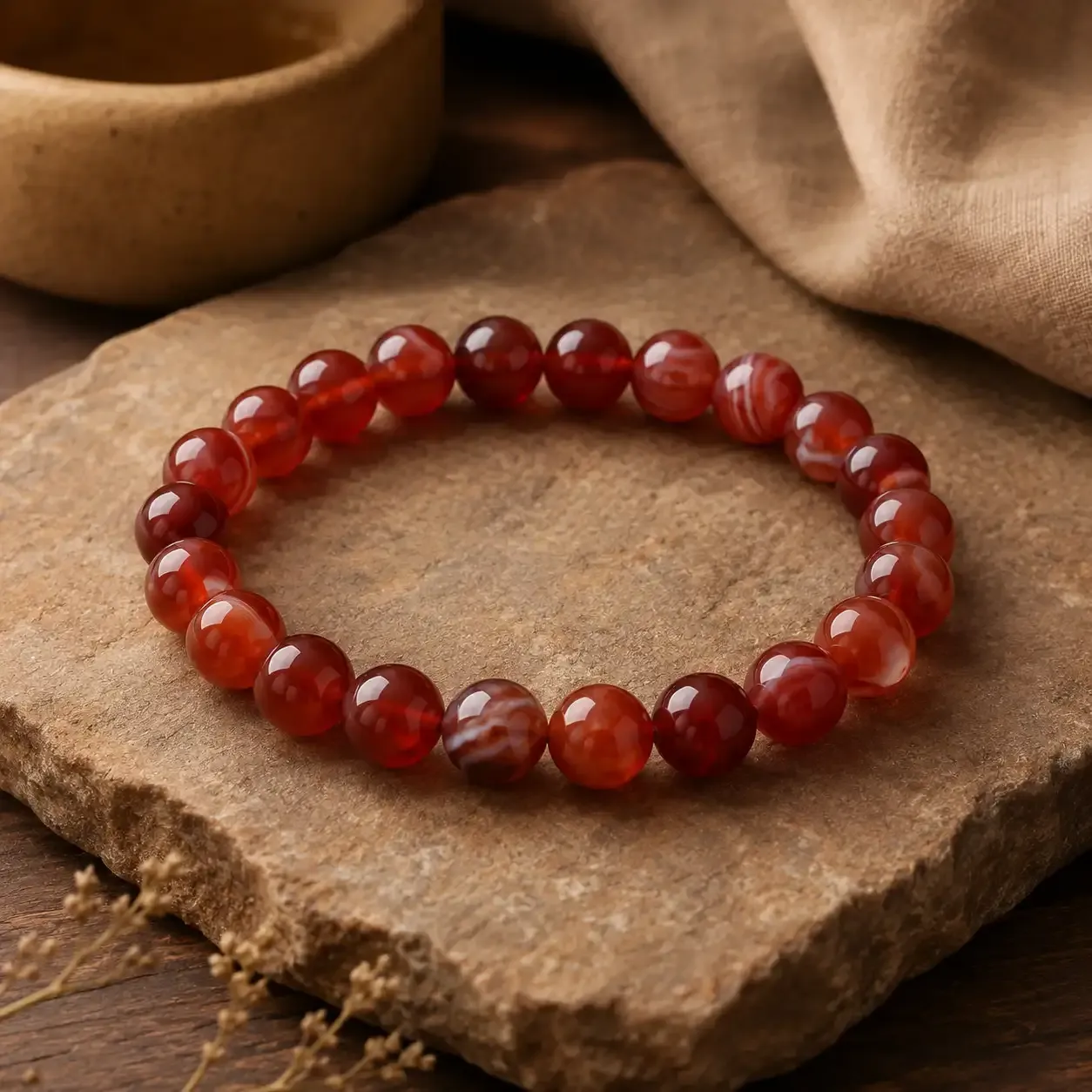 Awakening of the Inner Flame · Red Agate Energy Bracelet